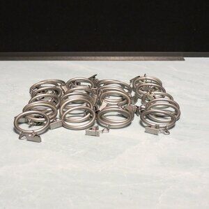 Curtain Clip Round Rings Qty: 28 Brushed Nickel 1 15/16” Wide